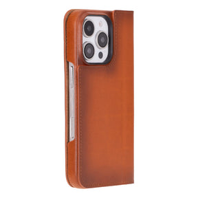 Premium Leren Foliohoesje voor iPhone 16 Pro